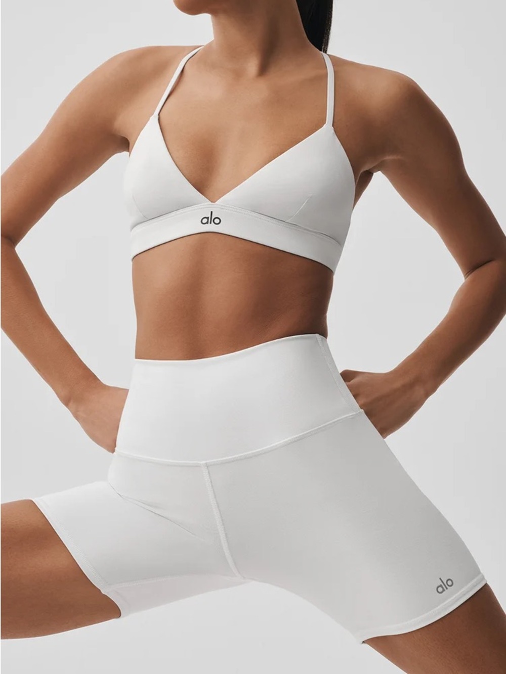 ALO Yoga White 5" Airbrush High-Waist Biker Short